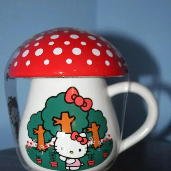 Bioworld Hello Kitty Sanrio Mushroom Shaped Ceramic Mug - Picture 3 of 15